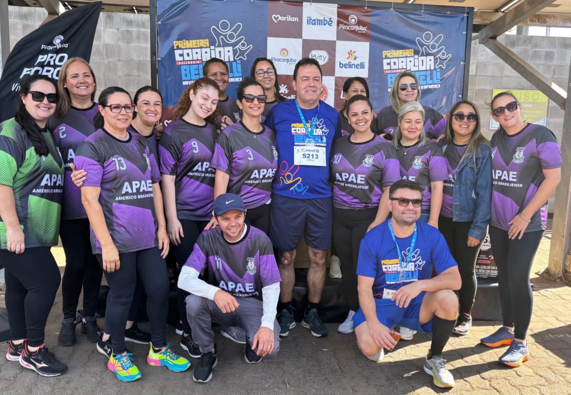 Equipe da APAE na Primeira Corrida Belinelli de Inclusão