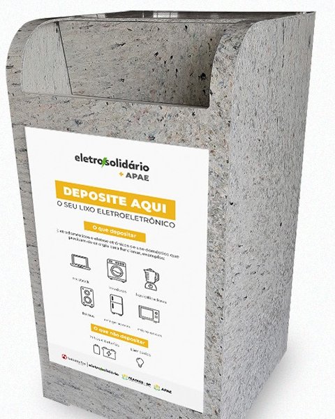 Coletor do EletroSolidário para descarte de eletroeletrônicos